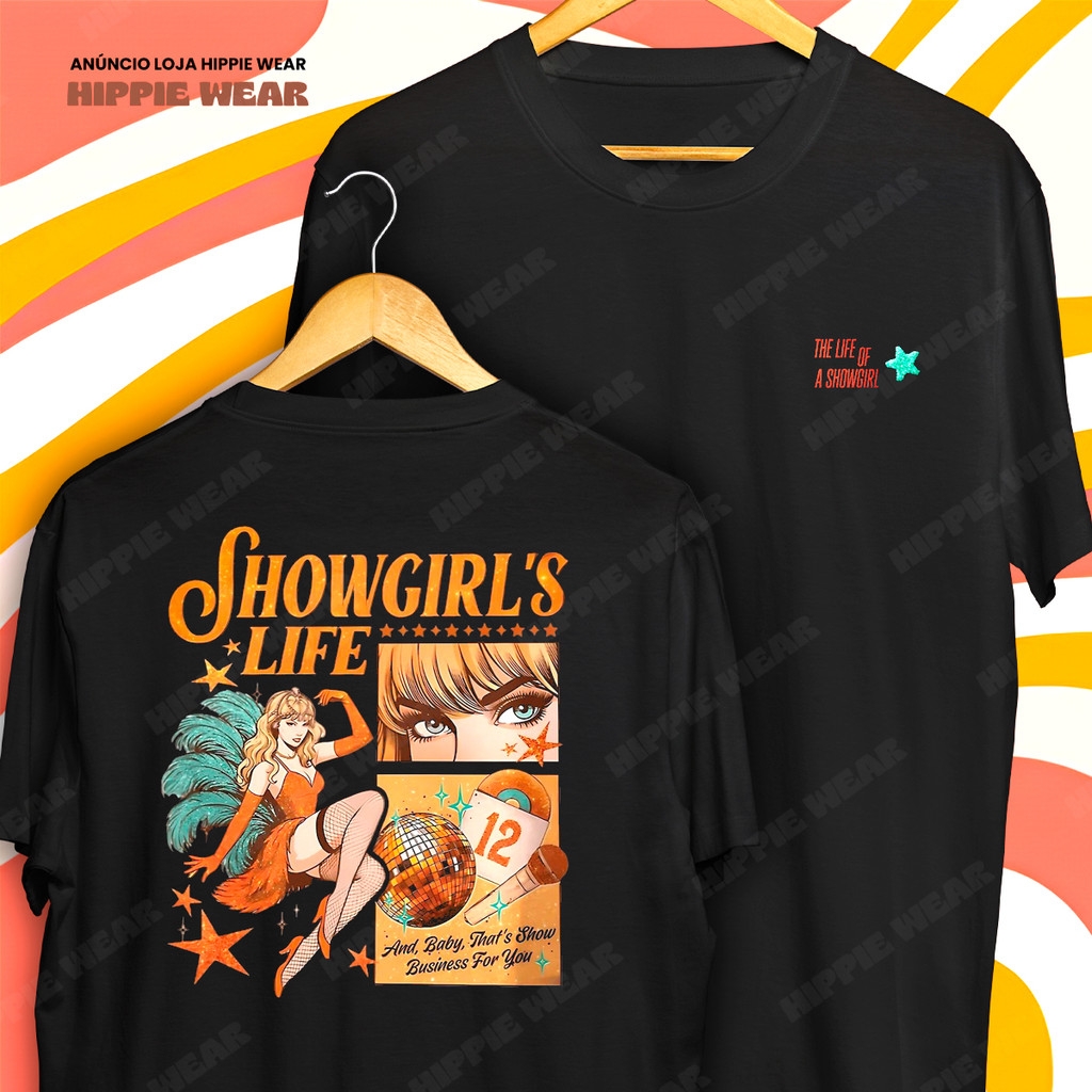 Camiseta Taylor Swift Showgirl Pop Art Blusa Camisa 100% Algodão ...