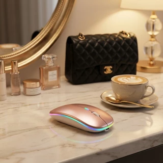 Mouse Bluetooth E Wireless Recarregável Silencioso Slim Com Luzes LED