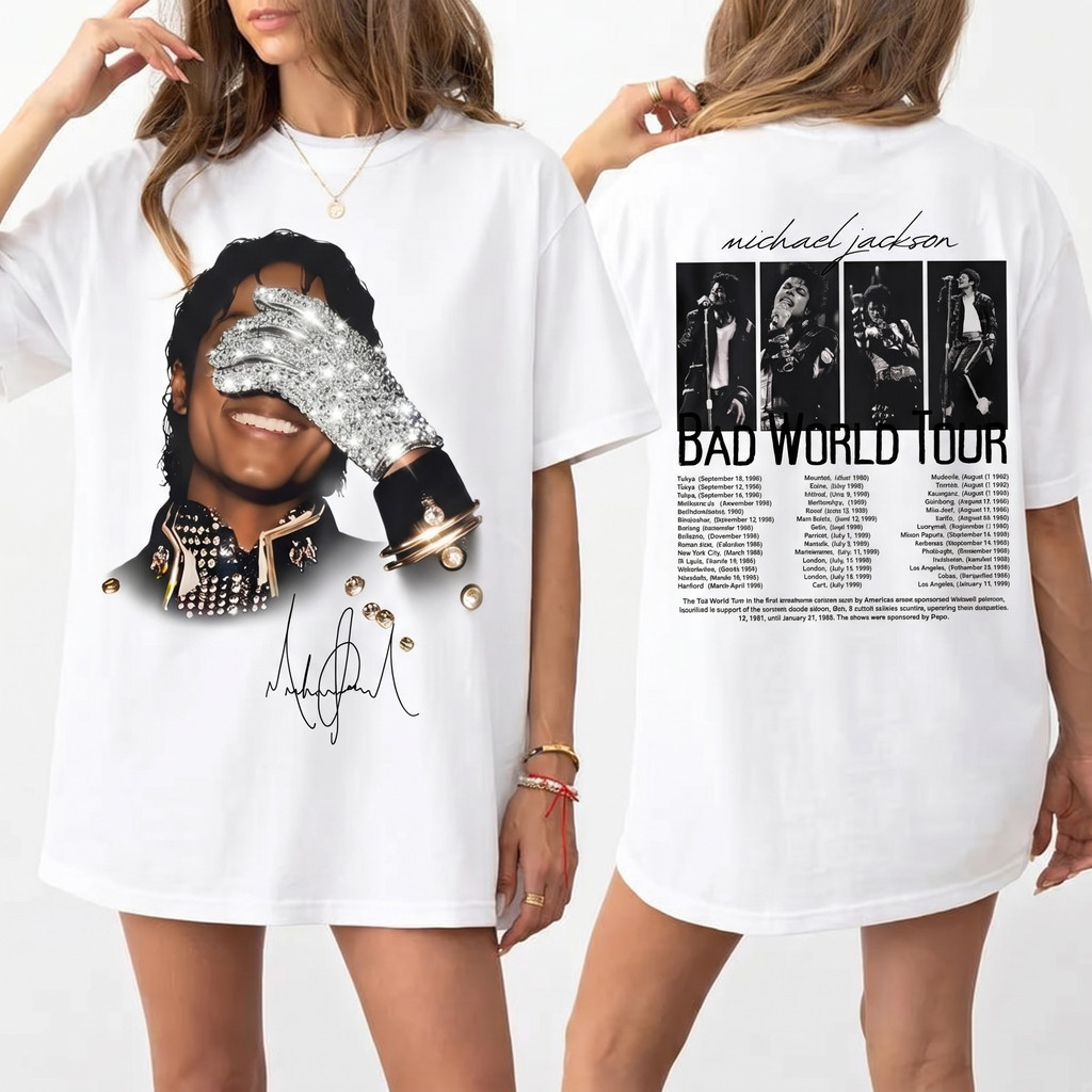 Camiseta SL1 Michael Jackson Bad Tour em Promoção na Shopee Brasil