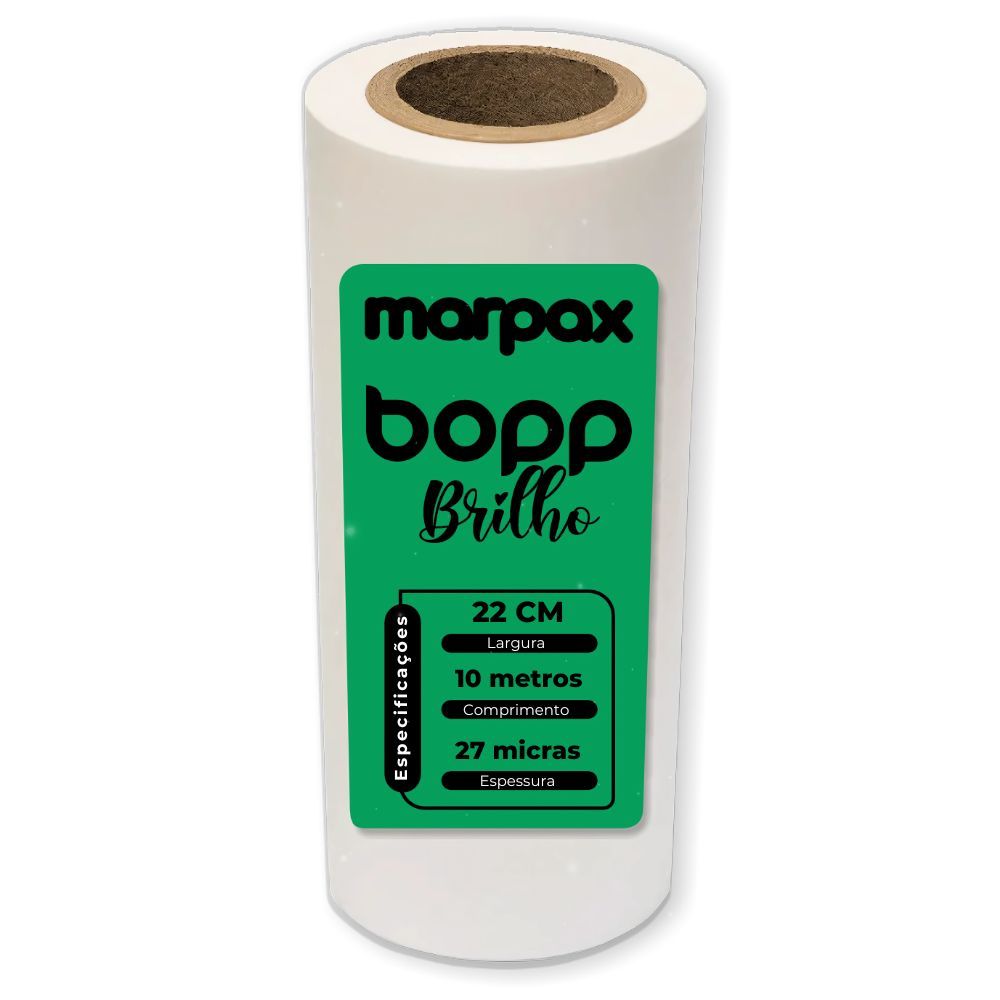 BOPP Brilho Laminação Bobina de 22cmx10m 27mic Marpax 01un