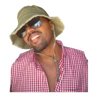 Chapéu Bucket Hat Algodão Jeans Com Cordão Regulável E Aba Desfiada Streetwear Lavável Verão Tendencia Unissex Verão