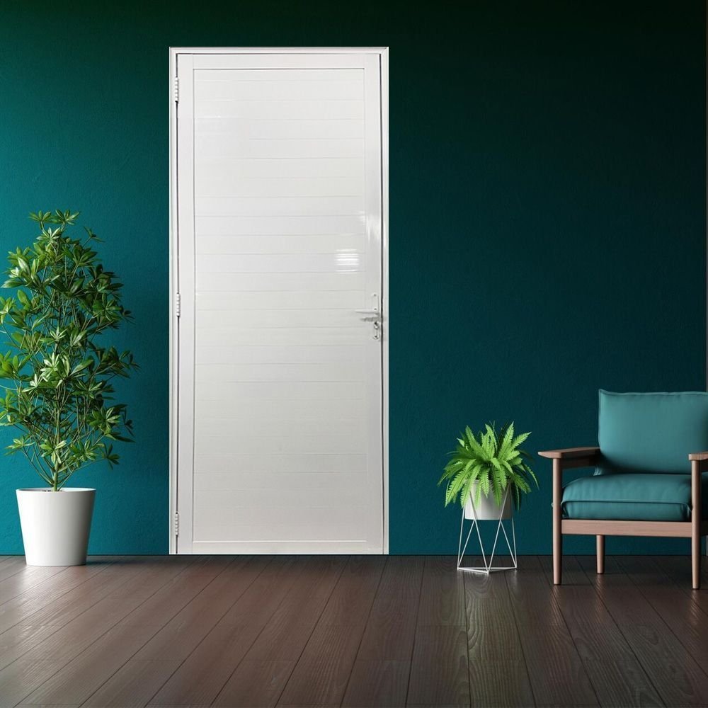 Porta Lambril de Alumínio 210 X 80cm com Maçaneta Linha 25