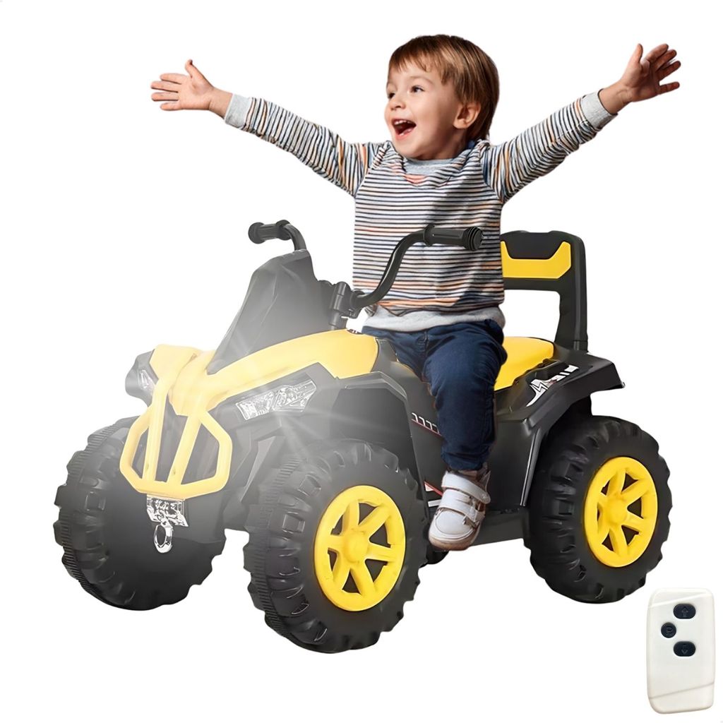 Quadriciclo Elétrico Infantil 6V com Controle Remoto, Luz e Som