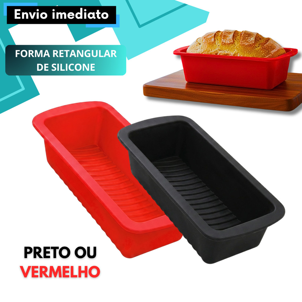 Forma de Silicone Retangular Para Forno/Freezer Pão Bolo Pre