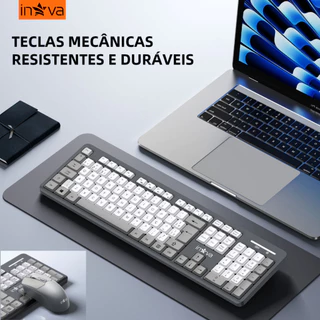 INOVA Kit Teclado E Mouse Sem Fio 2.4ghz ABNT2 Receptor Nano Usb