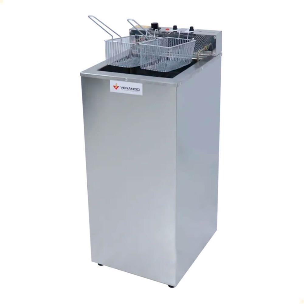 Fritadeira Elétrica Industrial Gabinete 23 Litros Fritador Á
