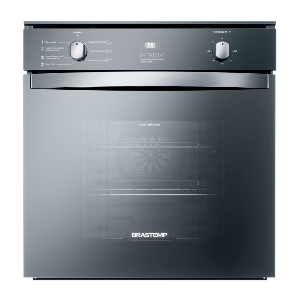 Forno de Embutir Elétrico Brastemp 84 Litros Cor Inox Espelh