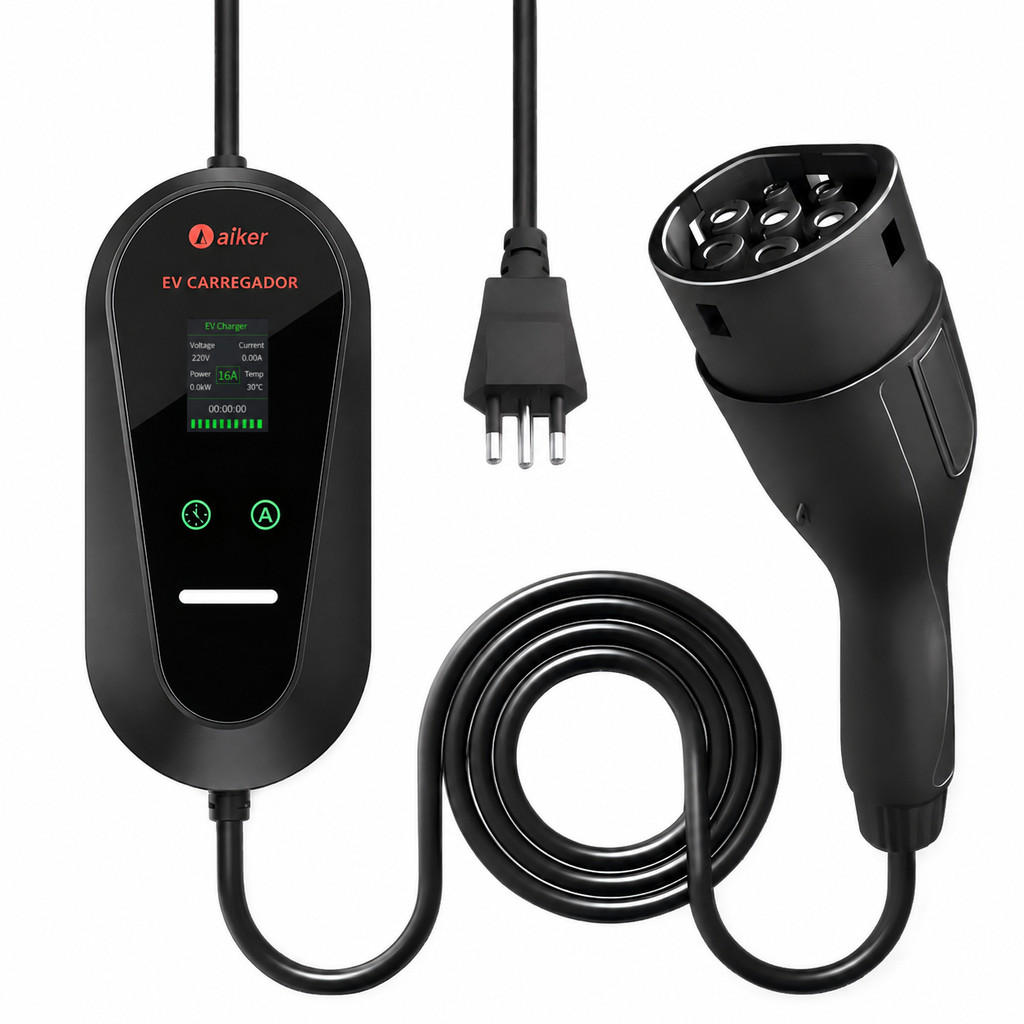 Carregador De Carro Elétrico Portátil 3.5kw 16a Bivolt Tipo 2 | Shopee ...