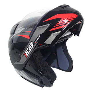 Capacete Moto Robocop E08 Fast Preto E Vermelho