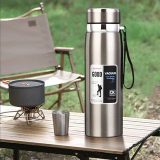 Garrafa 1000ml/800ml Inox Térmica Com Infusor De Água Café Dupla Com Alça resistente, INOX 316