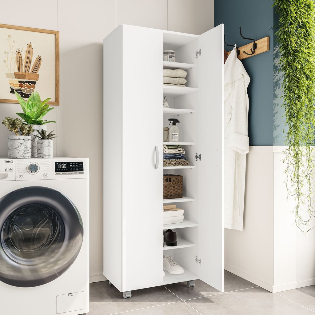 Armário Multiuso 2 Portas 8 Prateleiras Jade Espresso Móveis