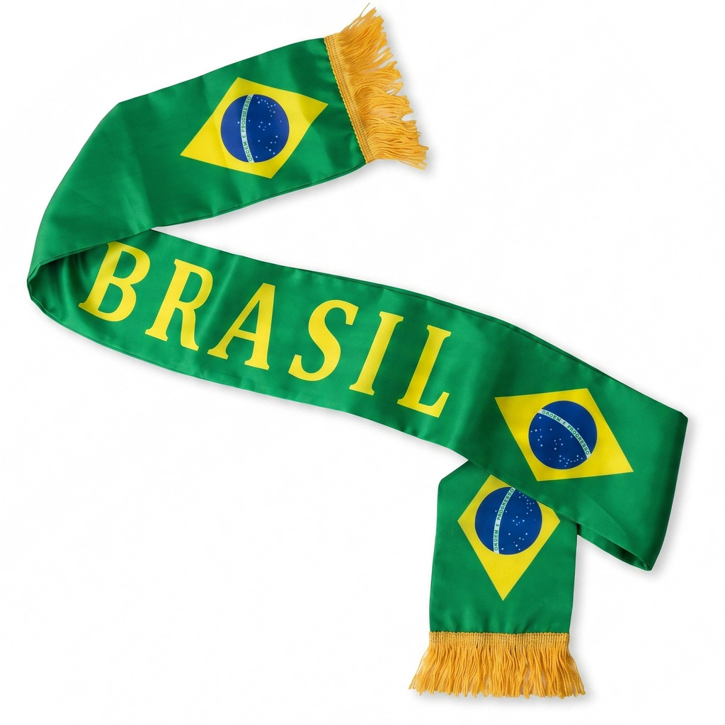 Cachecol Bandeira Do Brasil Para Torcedores Com Franja Copa Do Mundo ...