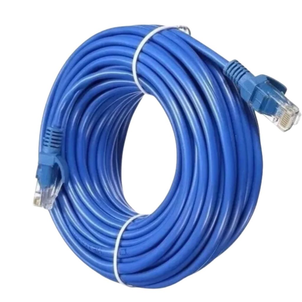 CABO DE INTERNET CAT6 RJ45 ETHERNET LAN GIGA 10/1000 30 METROS | Shopee ...