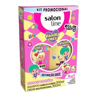 Kit Shampoo + Creme Multifuncional Salon Line Tô de Cachos Kids - Vanilla Definição Doce 300ml em Oferta na Shopee