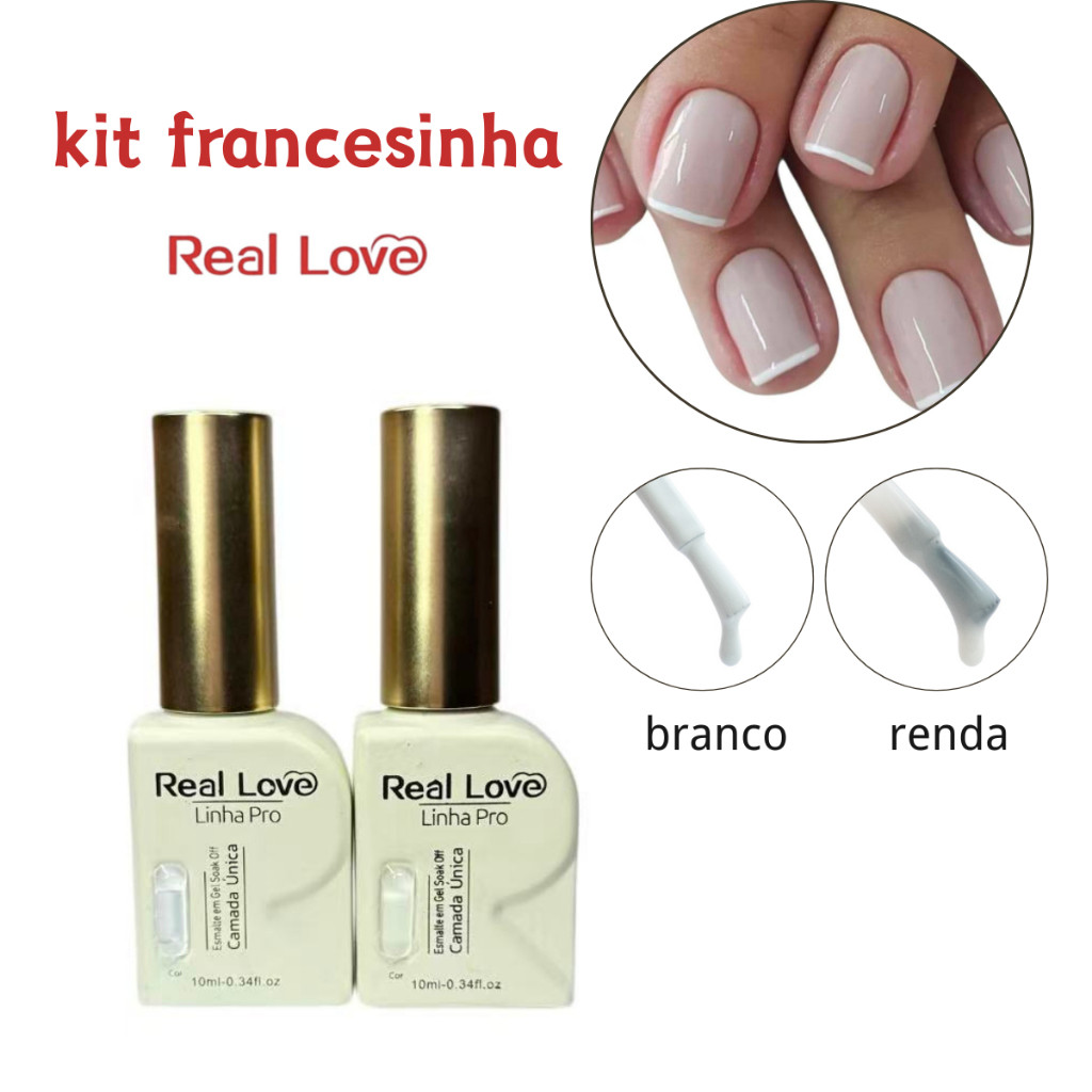 Kit Francesinha Esmalte em Gel - Única Camada - Secagem UV--Real Love ...