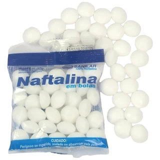 Naftalina em Bolas Sanilar 50g – Protege Roupas, Gavetas e Armários Contra Mofo e Insetos