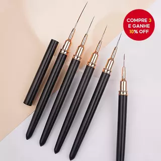 Conjunto de 5 peças de pincéis de Manicure conjunto de Manicure linha ultrafina desenho caneta linha desenho gancho linh