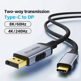 1m 1.5m 2m Tipo C Para DisplayPort 2.1 Cabo 8K @ 60Hz 4K 144Hz Adaptador DP Bidirecional USB Telefone MacBook Air Projet