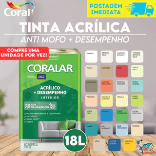 Tinta Econômica Fosca Coralar Paredes Coral 18 Litros Anti Mofo Acrílica Interno Interior Cores