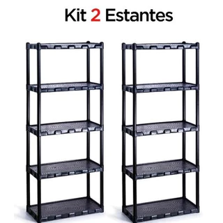 KIT 2 Estantes com até 7 Prateleiras Organizadora de Plástico Modular Multiuso para Cozinha e Quarto em Oferta na Shopee