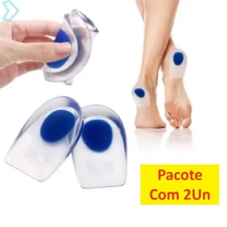 Palmilha  Silicone Gel Ortopedico Calcanheira Anti Impacto 6X10cm Para Dores Fortes Nós Pés em Oferta na Shopee