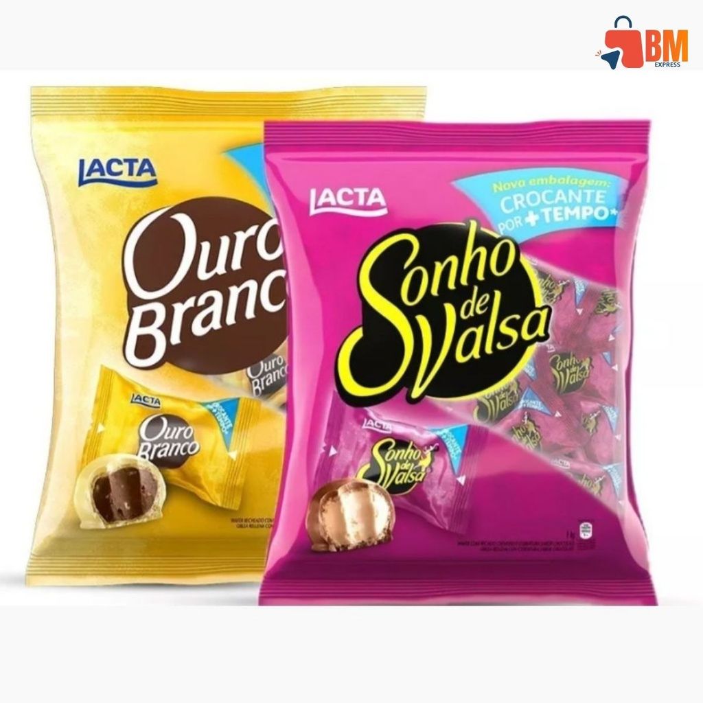 Kit Bombom Ouro Branco + Sonho de Valsa – Dupla Clássica da Lacta ...