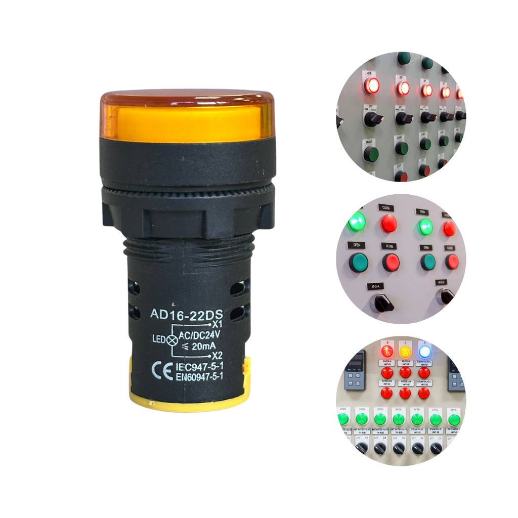 Kit 10 Sinaleiros Led 22MM Painel Iluminado 24Volts - Luz Amarela ...