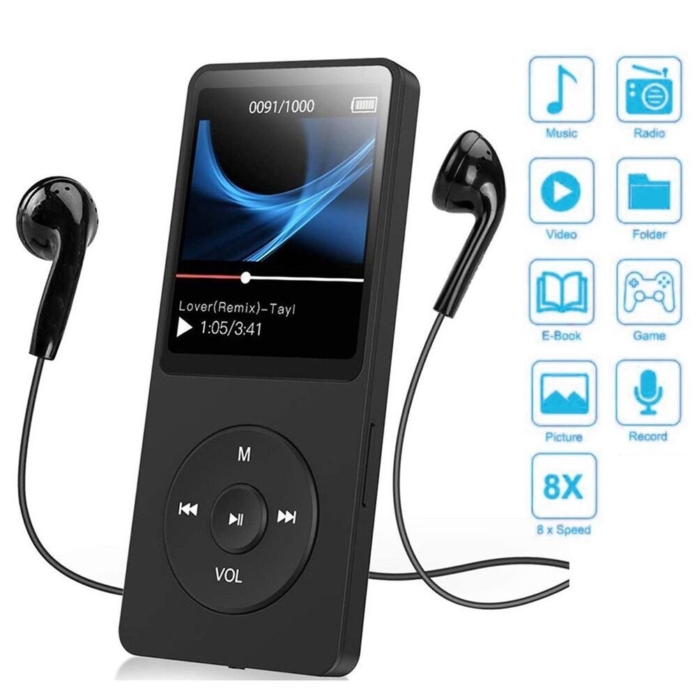 Portable MP3 Player Digital Screen Support 128GB Bluetooth MP4 MP3 ...