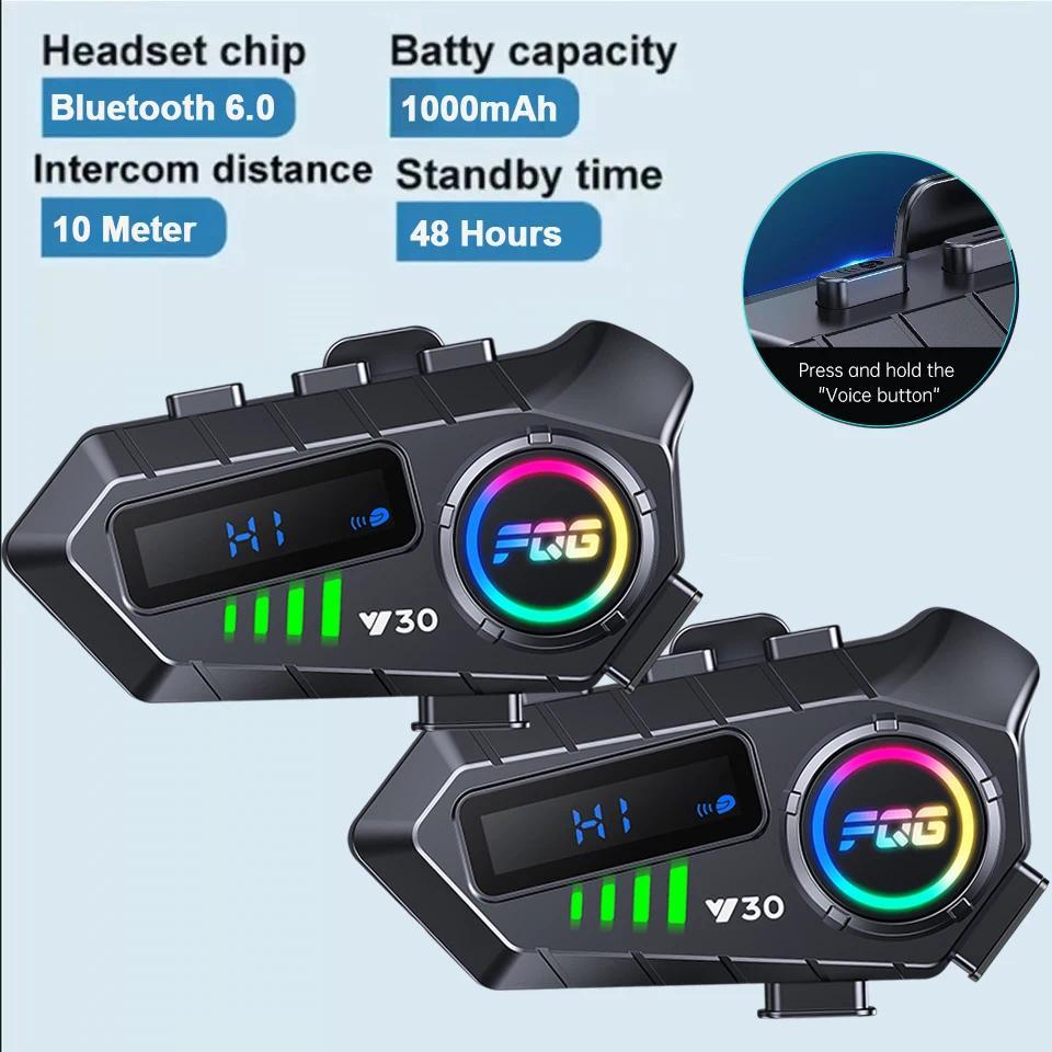 Y30 BT6.0 Intercomunicador para Capacete de Motocicleta com Luz