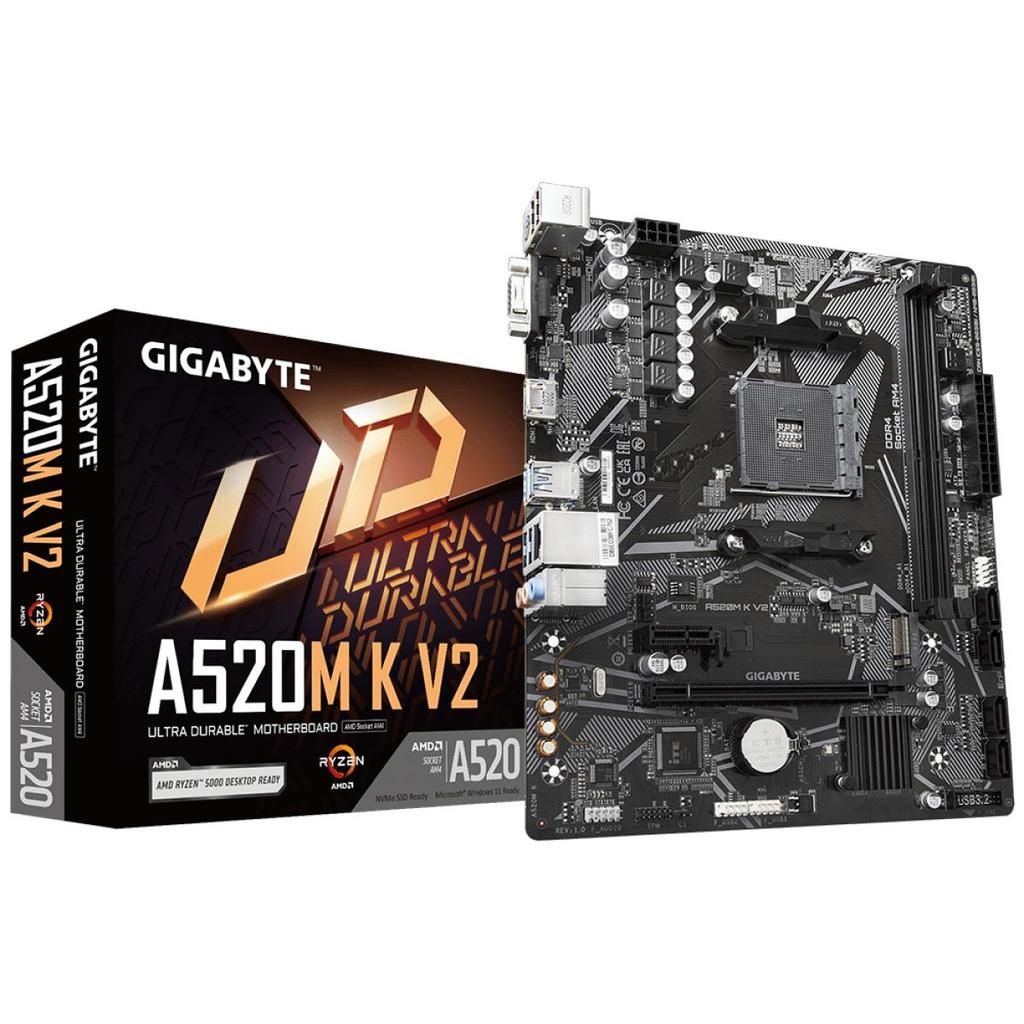 Placa Mãe Gigabyte A520M K V2, Chipset A520, AMD AM4, MATX, DDR4