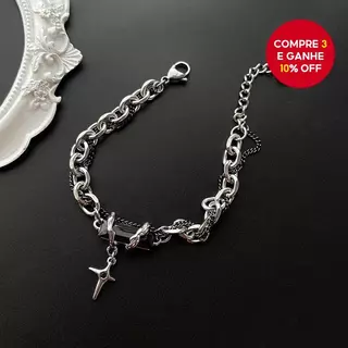 Pulseira De Titânio Enrolada Com Diamante Preto Para Homens Joias Minimalistas Legais De Hip Hop