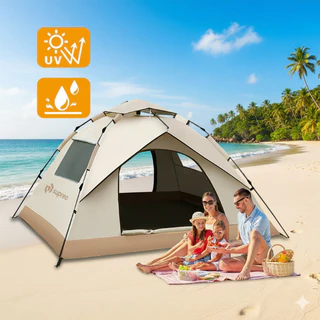 Barraca de Camping Automática Impermeável 2 a 3 Pessoas Dobrável Portátil com Proteção Solar para Praia em Oferta na Shopee
