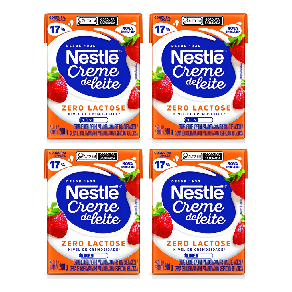 Kit C/4 Creme De Leite Zero Lactose Nestlé 200g | Shopee Brasil