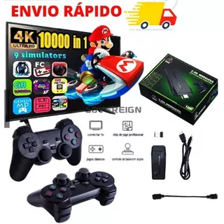 Compatível com 10.000 jogos, inclui 2 controles sem fio (cartuchos de jogos não incluídos) em Oferta na Shopee