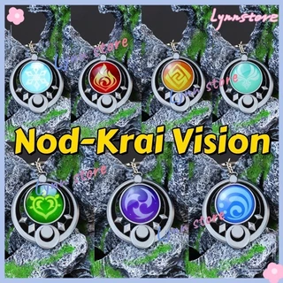 Chaveiros De Visão Luminosa GENSHIN IMPACT MOON WHEEL Vision NOD-KRAI Chaveiro De Vidro Dupla Face