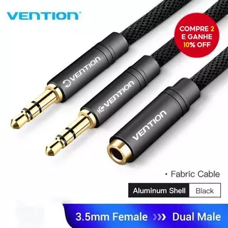 Vention 2 Em 1 3.5 Mm Divisor De Fone De Ouvido Fêmea Para Macho Duplo Computador Laptop Microfone