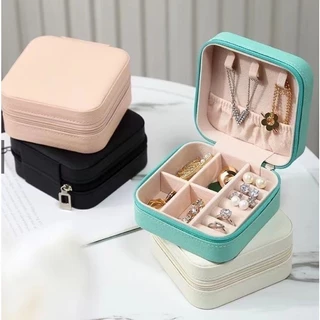 KIT 1/2/3/4 PCS Porta Joia De Bolsa Para Viagem Portátil caixa de armazenamento bolsa anel colar Bom Presente