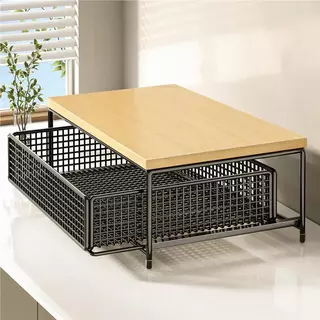 Novo simples rack de café bancada saco chá gaveta armazenamento sala estar cozinha Desktop Display em Oferta na Shopee