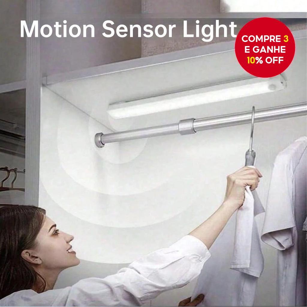  Luz LED Sem Fio com Sensor de Movimento de 50cm, Recarregável por USB, para Iluminação de Cozinha, Closet e Quarto