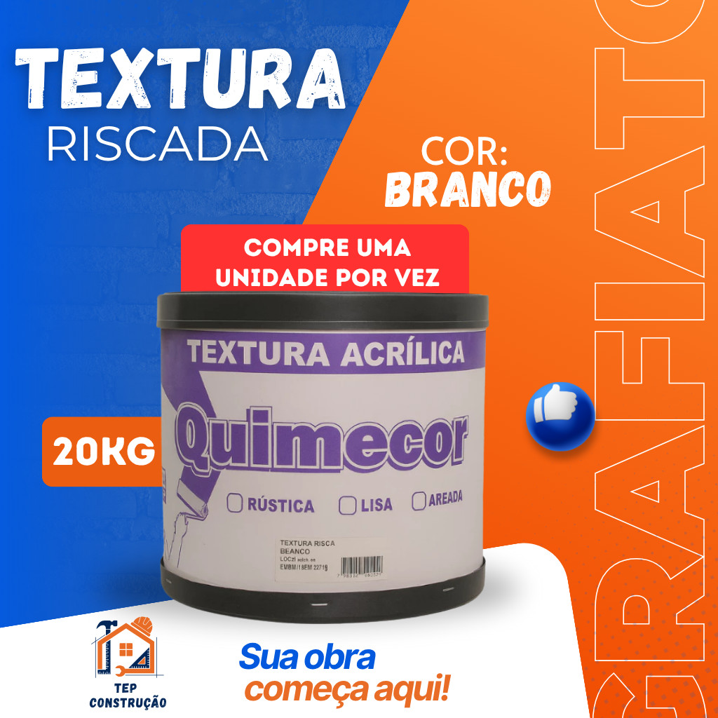 Textura Riscada Grafiato Premium Branco 20KG Quimecor Revestimento ...