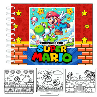 Livro de Colorir SUPER MARIO Capa Dura HOLOGRAFICA 50 DESENHOS  ENVIO EM 24H em Oferta na Shopee
