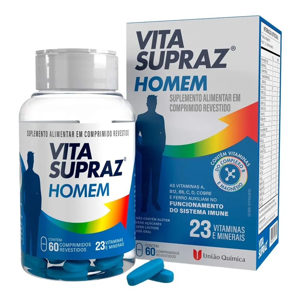 Suplemento Vitamínico Vita Supraz Homem com 60 Comprimidos | Shopee Brasil
