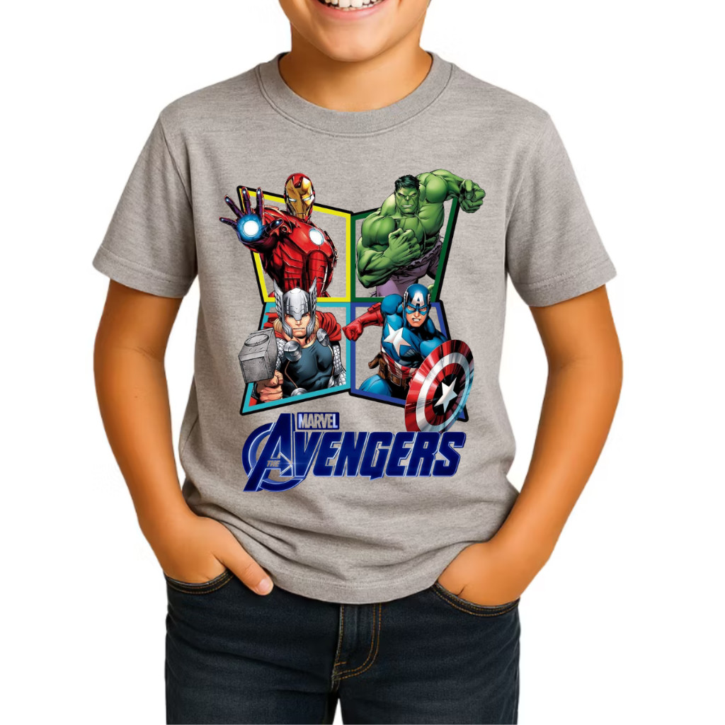 Camiseta Infantil Juvenil Estampada Avengers Camisa Super Herois Hulk ...