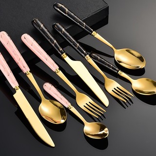 Kit 24 peças Talheres Colher Garfo Faca aço inoxidável de luxo  (Sem Suporte) Para Casa e Catering de Hotel — foto 7 — Achou Levou Brasil