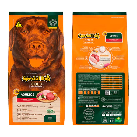 Ração Special Dog Gold Performance Carne e Frango com Batata Doce 15Kg