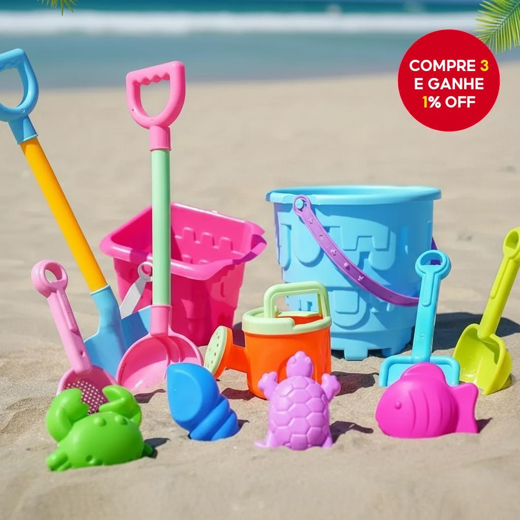 Conjunto de Brinquedos de Praia para Bebê: Crianças se Divertindo na ...