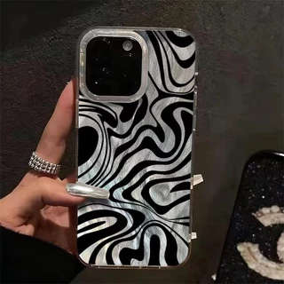 Listras Pretas Padrão Caso De Telefone Para iPhone 11 12 13 14 15 16 17 Pro Max XS X XR 7 8 Plus 16E 17 Ar À Prova De Ch