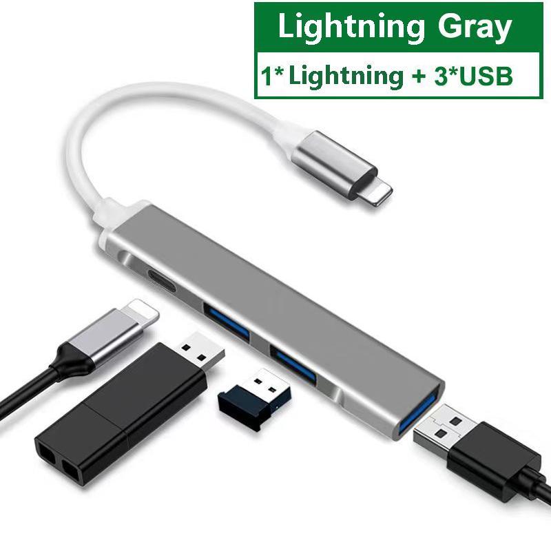 4 Em 1 HUB USB 3.0 De Alta Velocidade USB3.0 OTG 4 Portas C Multi Divisor Adaptador Para Xiaomi Lenovo Macbook Pro Acess