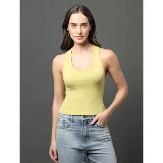Regata Feminina Nadador Ribana Calvin Klein Jeans - Verde Pistache em Oferta na Shopee
