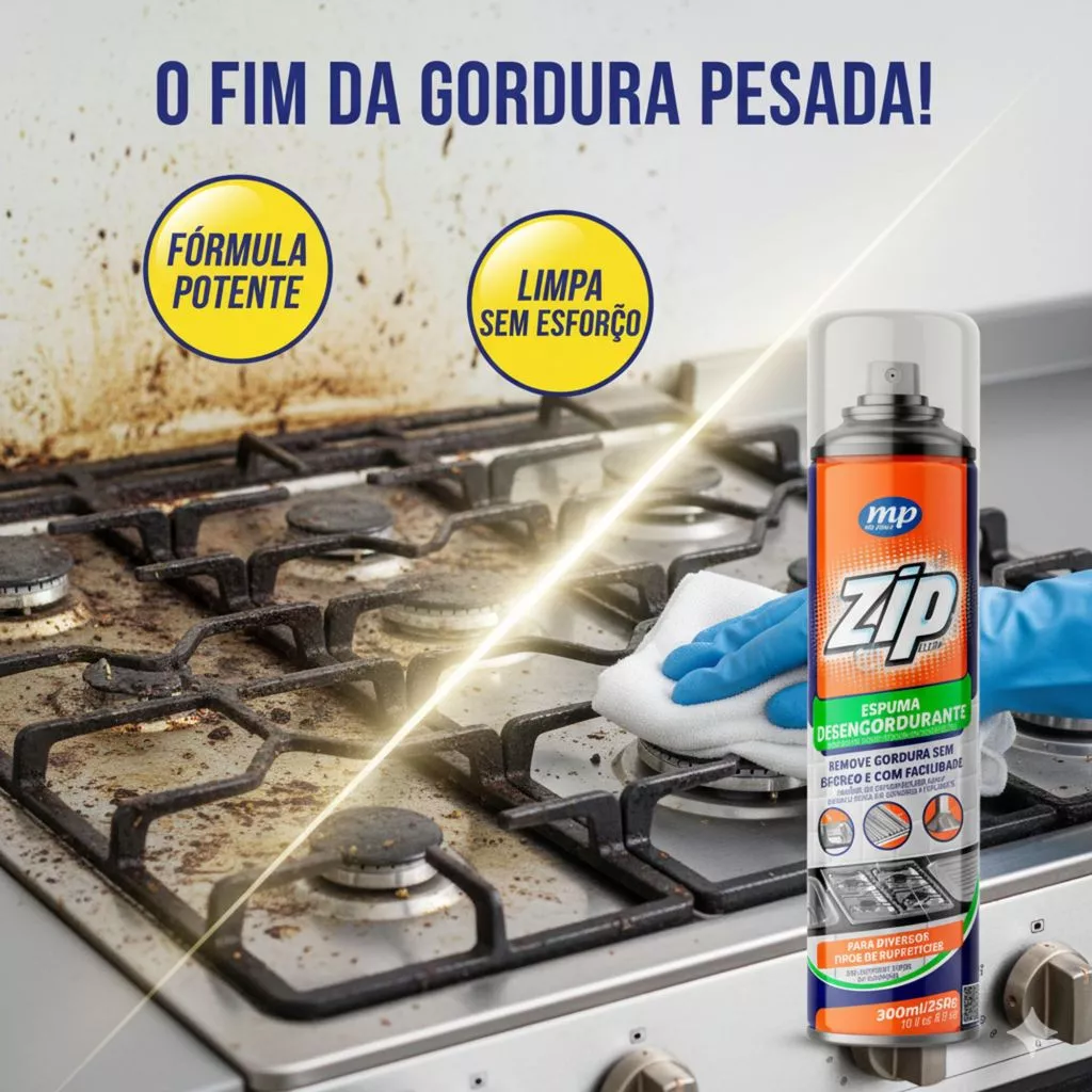 Zip Clean Espuma Limpa Gordura Remove Gordura 300Ml - My Place - Imagem 2
